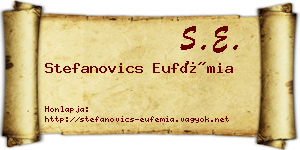 Stefanovics Eufémia névjegykártya